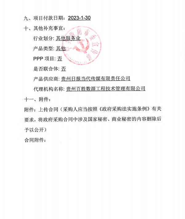 《贵阳专刊》合作项目合同公告